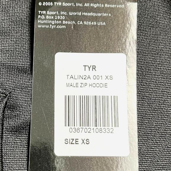 TYR Apparel Men’s Sweat Zip Hoodie Shirt - TALIN2A - Black - Size XS - $50 - Picture 5 of 7